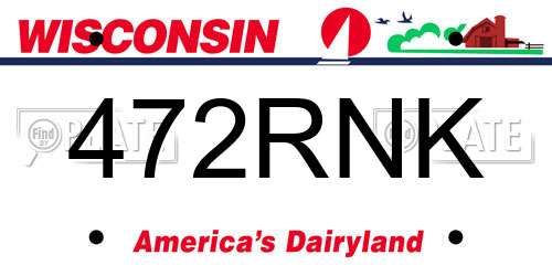 472RNK Wisconsin License Plate