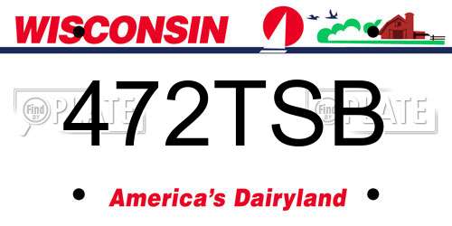 472TSB Wisconsin License Plate