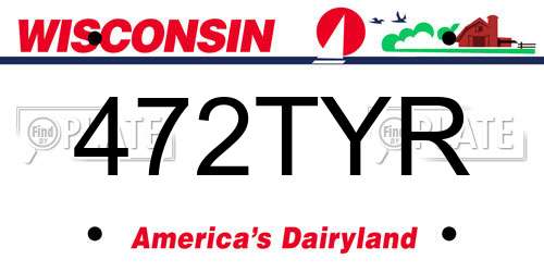 472TYR Wisconsin License Plate