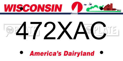 472XAC Wisconsin License Plate