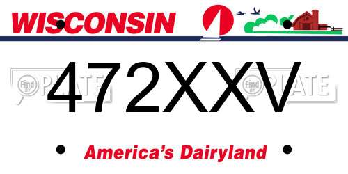472XXV Wisconsin License Plate