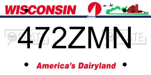 472ZMN Wisconsin License Plate