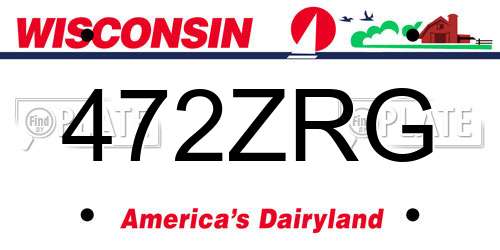 472ZRG Wisconsin License Plate