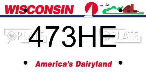 473HE Wisconsin License Plate
