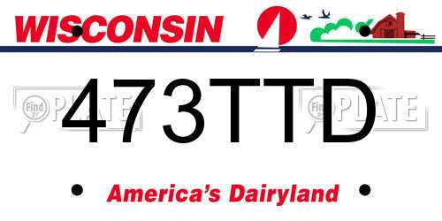 473TTD Wisconsin License Plate
