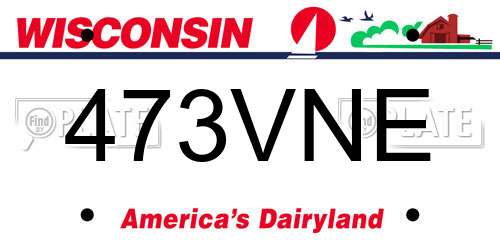 473VNE Wisconsin License Plate