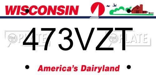 473VZT Wisconsin License Plate