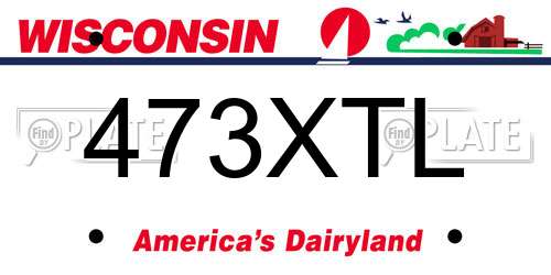 473XTL Wisconsin License Plate