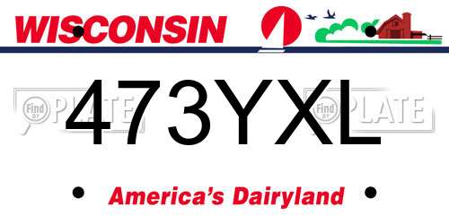 473YXL Wisconsin License Plate