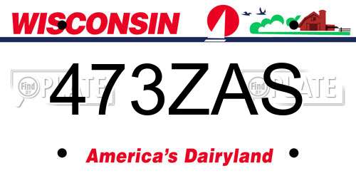 473ZAS Wisconsin License Plate