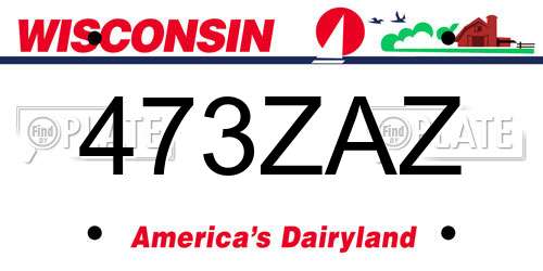 473ZAZ Wisconsin License Plate