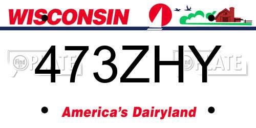 473ZHY Wisconsin License Plate
