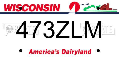 473ZLM Wisconsin License Plate