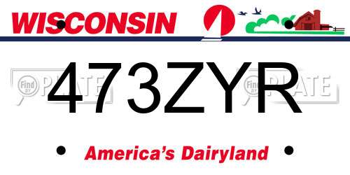 473ZYR Wisconsin License Plate