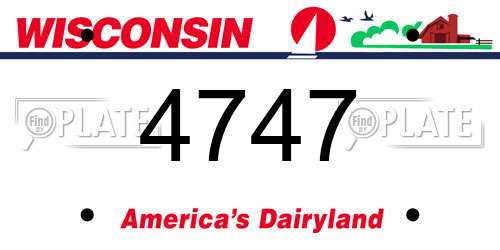 4747 Wisconsin License Plate