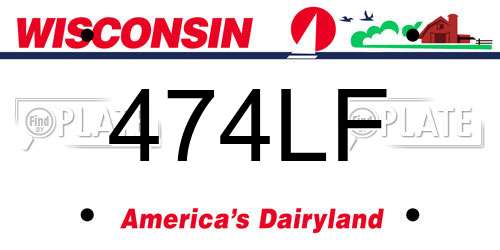 474LF Wisconsin License Plate