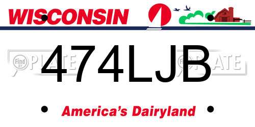 474LJB Wisconsin License Plate