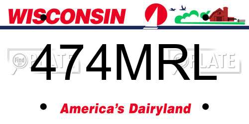 474MRL Wisconsin License Plate
