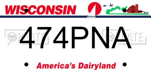 474PNA Wisconsin License Plate