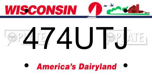 474UTJ Wisconsin License Plate