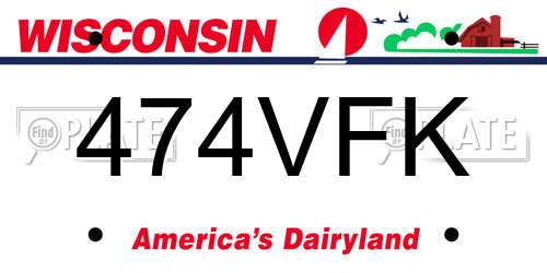 474VFK Wisconsin License Plate