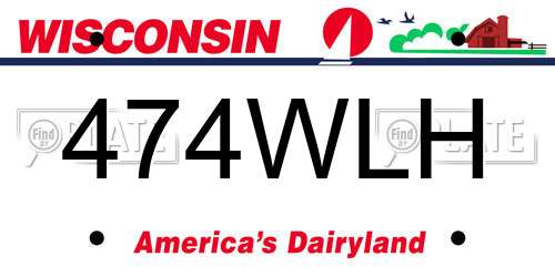 474WLH Wisconsin License Plate