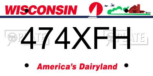 474XFH Wisconsin License Plate