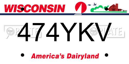 474YKV Wisconsin License Plate