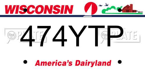 474YTP Wisconsin License Plate