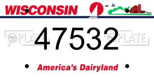 47532 Wisconsin License Plate