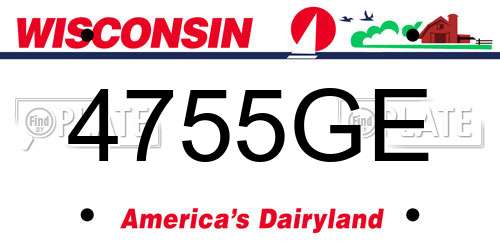 4755GE Wisconsin License Plate
