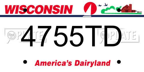 4755TD Wisconsin License Plate