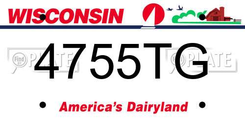 4755TG Wisconsin License Plate