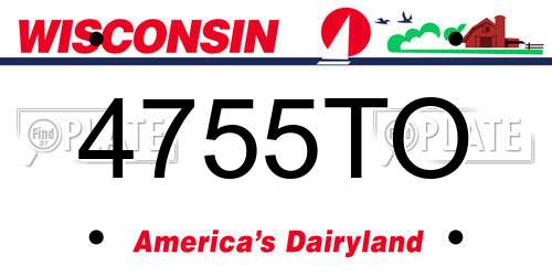 4755TO Wisconsin License Plate