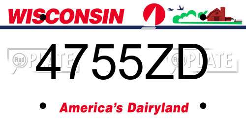 4755ZD Wisconsin License Plate