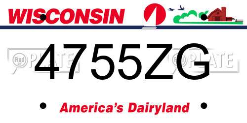 4755ZG Wisconsin License Plate