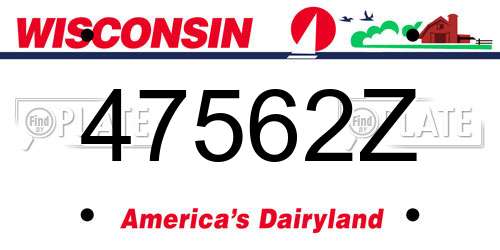 47562Z Wisconsin License Plate
