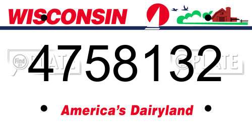 4758132 Wisconsin License Plate