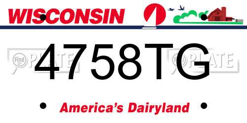 4758TG Wisconsin License Plate