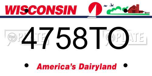 4758TO Wisconsin License Plate