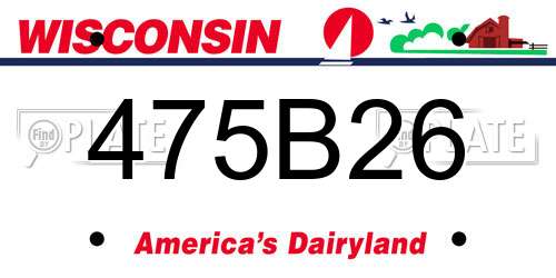475B26 Wisconsin License Plate