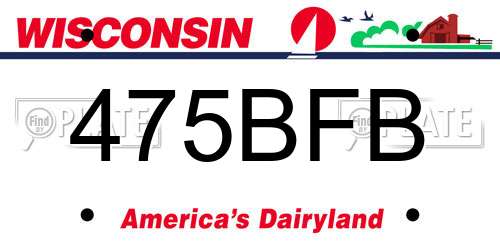 475BFB Wisconsin License Plate