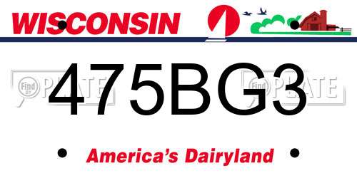 475BG3 Wisconsin License Plate