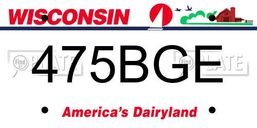 475BGE Wisconsin License Plate