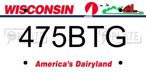 475BTG Wisconsin License Plate