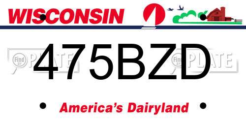 475BZD Wisconsin License Plate
