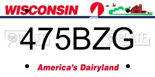 475BZG Wisconsin License Plate