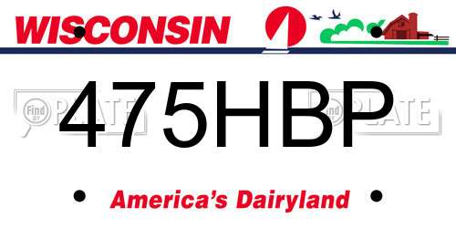 475HBP Wisconsin License Plate
