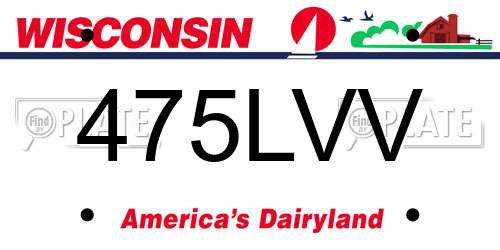 475LVV Wisconsin License Plate