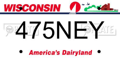 475NEY Wisconsin License Plate